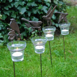 Votive Candle Stakes of Insects & Birds - Candleholders