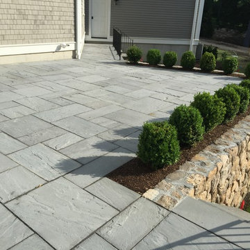 Stone Wall and Bluestone Patio, Dover MA
