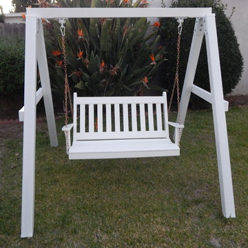 Vinyl Wood Swinging Bench