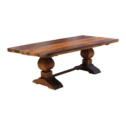 Sierra Large Modern Rustic Trestle Dining Room Table - Dining Tables