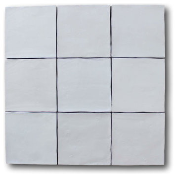 Mestizaje Zellige 5 x 5 Ceramic Tiles - White Matte, 9 Sq Ft