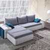 RITMO Sectional Sofa-Bed, Grey/White, Left Corner