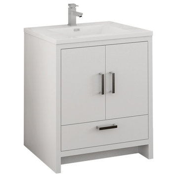 Fresca Imperia 30" Gloss White Cabinet With Integrated Sink