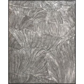 40x50 Silvery Ginkgo II, Framed Artwork, Black