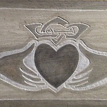 Kitchen Backsplash Tile-Claddagh in marble: Custom Celtic Tile