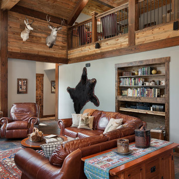 Rustic Timber Frame Home: The Rock Creek Residence - Great Room and Loft