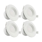 4 PACK 4 Inch LED Recessed Downlight with Junction Box, Soft White