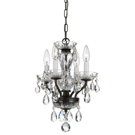 Traditional Crystal 4 Light Bronze Mini Chandelier