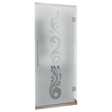 swing glass door, Flame Design, Semi-Private, 28"x80" Inches, 5/6" (8mm)