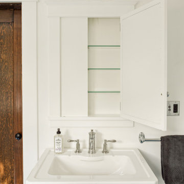 Irvington Bathroom and Basement - Bathroom Sink and Medicine Cabinet  View