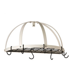 Pot Rack KD Half Dome with Grid - White-Chrome - Products