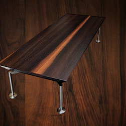 Metaphor | Rectangular Coffee Table with Beveled Edge and Custom Steel Legs - Coffee Tables