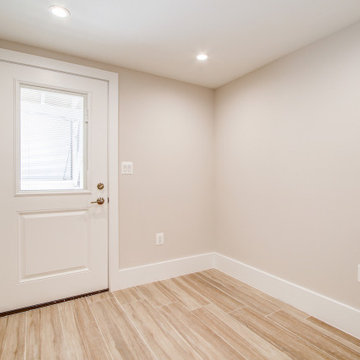 Basement remodeled with bedroom space, extra closet space in Vienna
