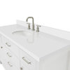 Ariel Bristol 61" Oval Sink Bath Vanity, White, 1.5" White Quartz