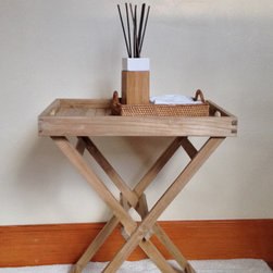 Teak Tray with Stand for the Bathroom and Spa - Bathroom Cabinets