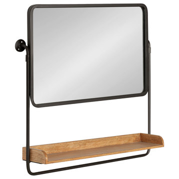 Rheeves Mirror with Shelf, Rustic Brown/Black 27x7x26