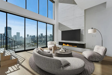 Example of a trendy living room design in San Francisco