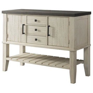A-America Huron 2 Door Transitional Solid Wood Server in Cocoa and Chalk