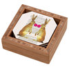 Coco de Paris Rabbits With Bubblegum 1 4 Coasters and Bamboo Holder