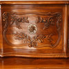 Consigned Vintage French Country Sideboard  Walnut  Carved Flowers 1910