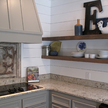 Tossed and Found: Antiqued Ceiling Tile Backsplash