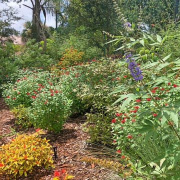 Transformed tennis court, fomerly unused front yard, now a gathering space.