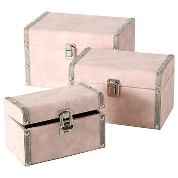 3 Piece Pale Pink Trunk Set