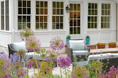 Inspiration for a large scandinavian porch remodel in Providence