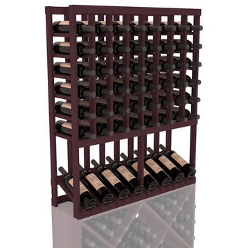 High Reveal Wine Rack Display, Redwood, Burgundy Stain