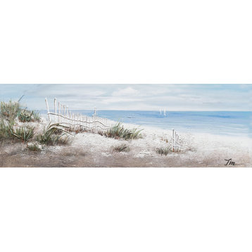"Beach Vibes" Hand Painted Canvas Art, 60"x20", Wrapped Canvas Painting
