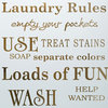 Laundry Door - Laundry Rules - Primed - 36" x 80" - Knob on Left - Push Open