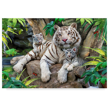 "White Tigers" by Howard Robinson, Canvas Art