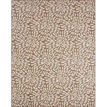 Edith Transitional Floral Indoor Rug, Brown/Cream, 8'10"x12'2"