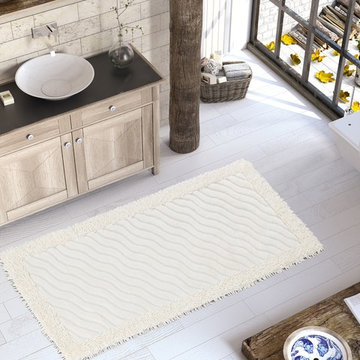 Chiara Rose Luxury Soft Cotton Patterned Bath-Mat, 1 Piece, Machine Washable