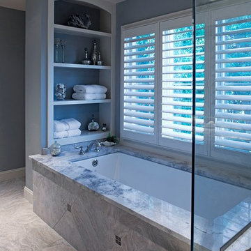 Soaking Tub and Open, Built-in Storage