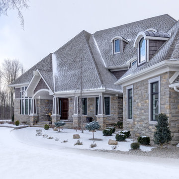 Laurier Walnut & Oakwood Building Stone Home - Michigan