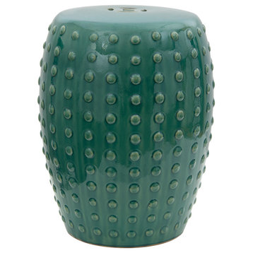 18" Blue-Green Porcelain Garden Stool