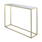 Convenience Concepts Gold Coast Faux Marble Top Console Table in Gold Metal