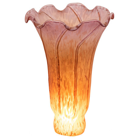 4 Wide X 6 High Amber/Purple Pond Lily Shade