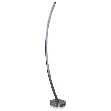 Gemma Floor Lamp, Silver and White
