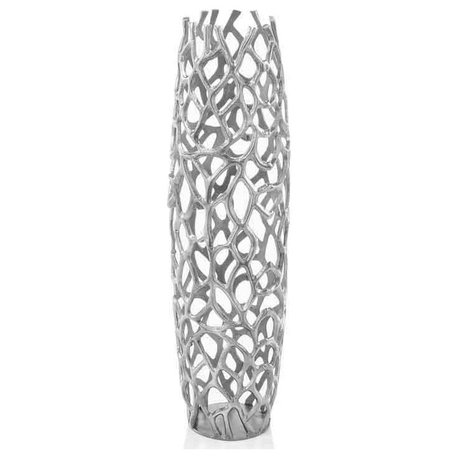 Rama Twigs Silver Barrel Large Floor Vase