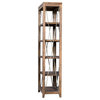 Rustic Wood Industrial 5 Shelf Etagere , Mirrored Distressed Iron Contemporary