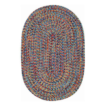 Sea Pottery Braided Oval Rug, Bright Multi, 2'3"x9' Runner