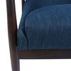 Griffin Club Chair, Navy Blue and Walnut
