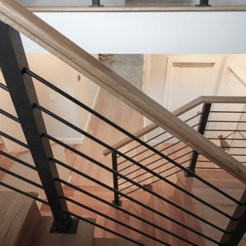 Project #71 | Modern Hickory Staircase with Horizontal Balustrade
