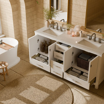 Caroline Avenue 72'' White Bathroom Vanity