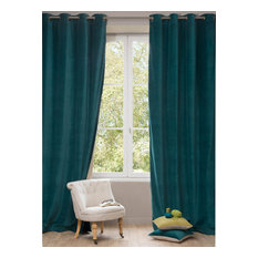 Cortina de terciopelo azul pato 140 x 300 cm