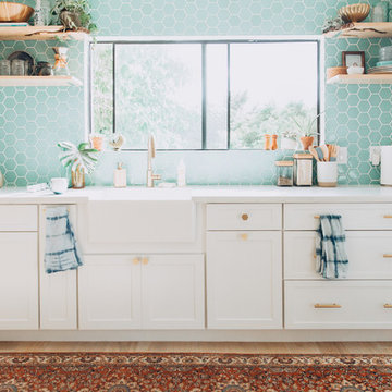 Airy Aqua Kitchen Backsplash