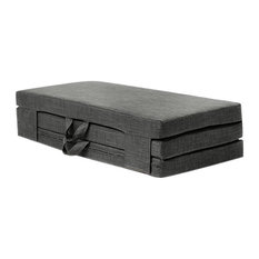 Futon Guest Mattress, Polyester, Carry Handles, Modern Design, Double, Slate