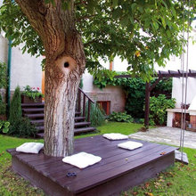 Tree stump outdoor furniture